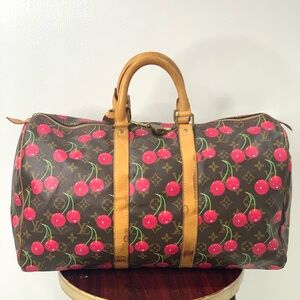 Louis Vuitton Cherry Print Travel Bag